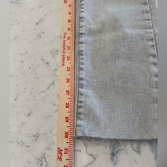 LEVI’S 724 HIGH RISE SLIM STRAIGHT WOMEN'S JEANS Size 25 Grey Raw Hem - Picture 13 of 15